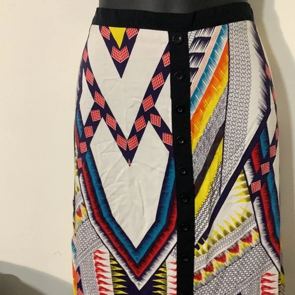 Mink bright/colourful sassy  faux button down the  front skirt,zipper at side - Picture 2 of 7